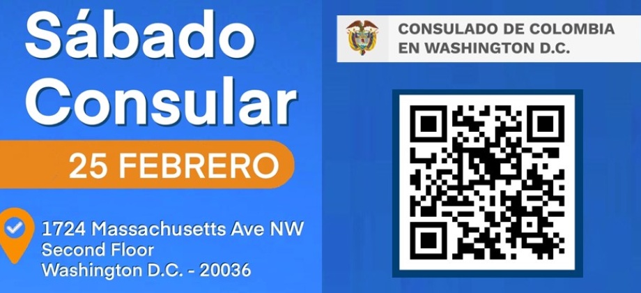 En el Consulado General de Colombia en Washington se realizará la jornada de Sábado Consular el 25 de febrero