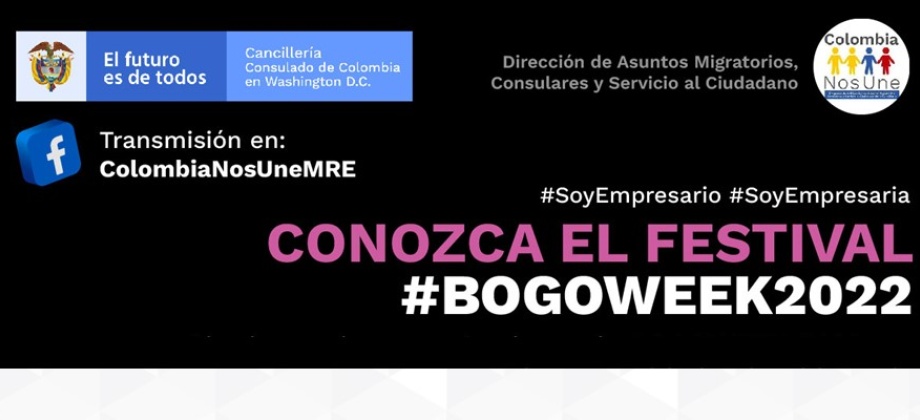 Consulado de Colombia en Washington invita a la Charla con los organizadores de BOGOWEEK 