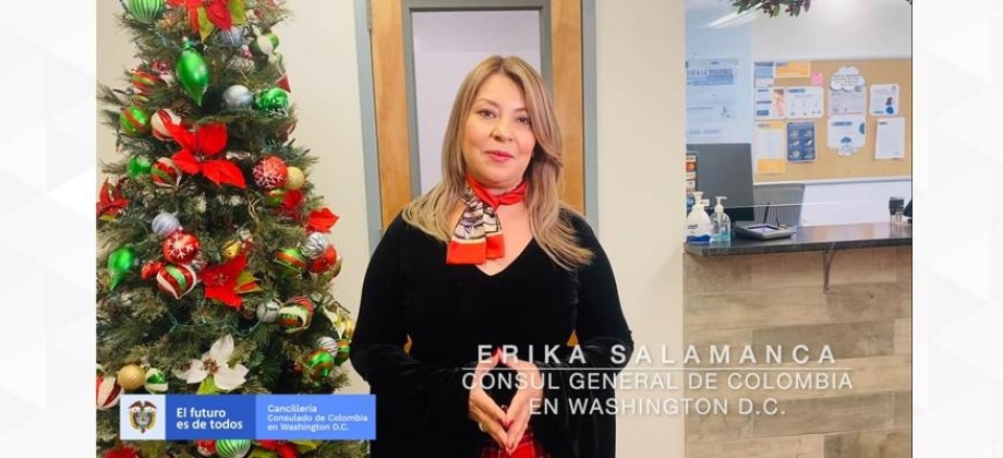 Mensaje de Navidad de la Cónsul de Colombia en Washington, Erika Salamanca Dueñas