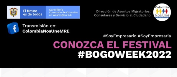 Consulado de Colombia en Washington invita a la Charla con los organizadores de BOGOWEEK 