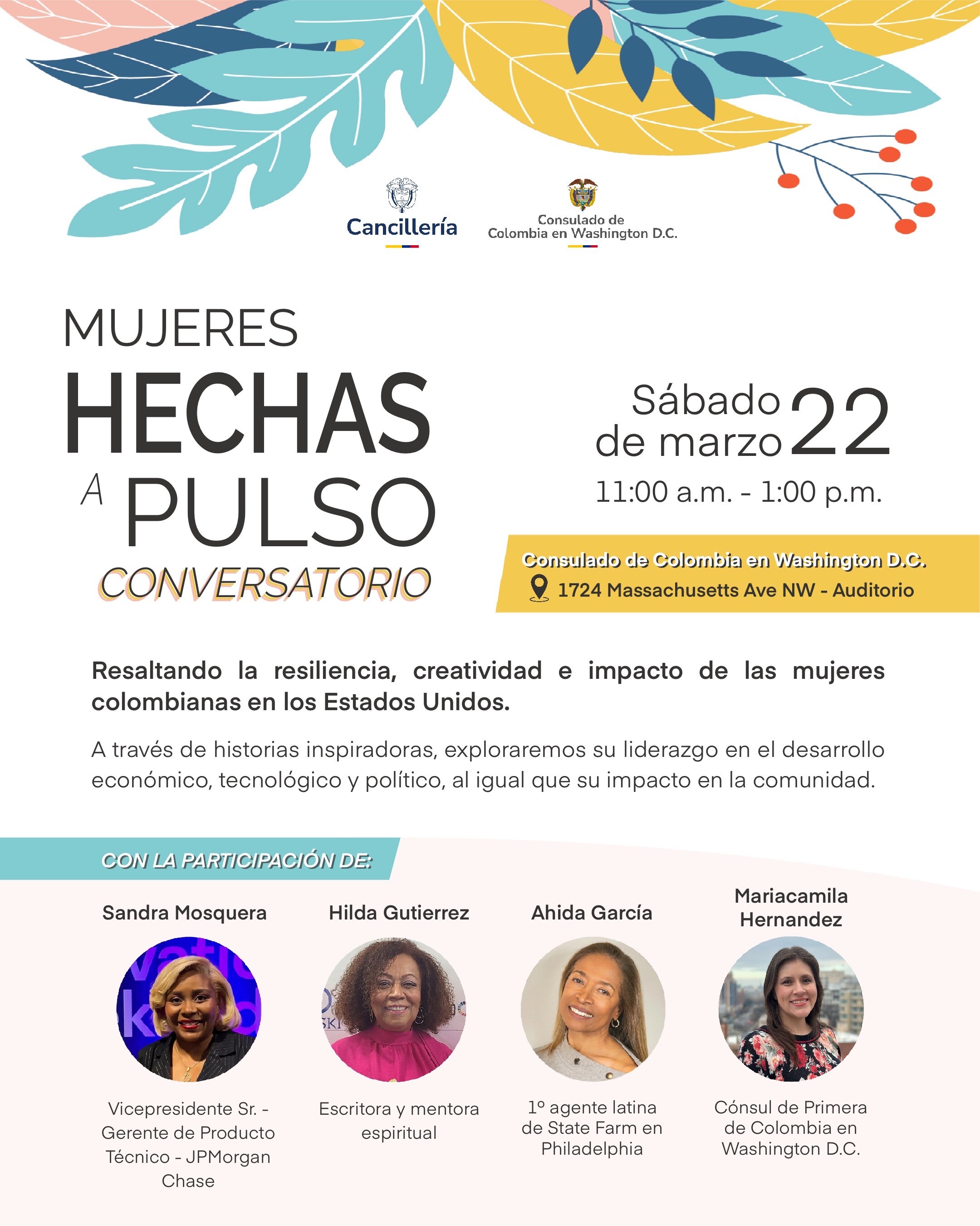 Banner interno con horarios y participantes