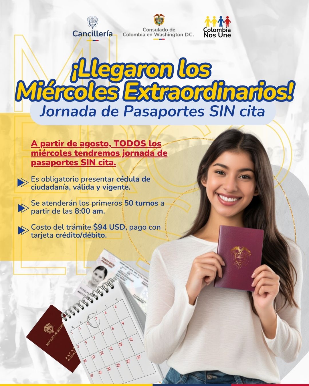 Miercoles para Pasaporte sin cita