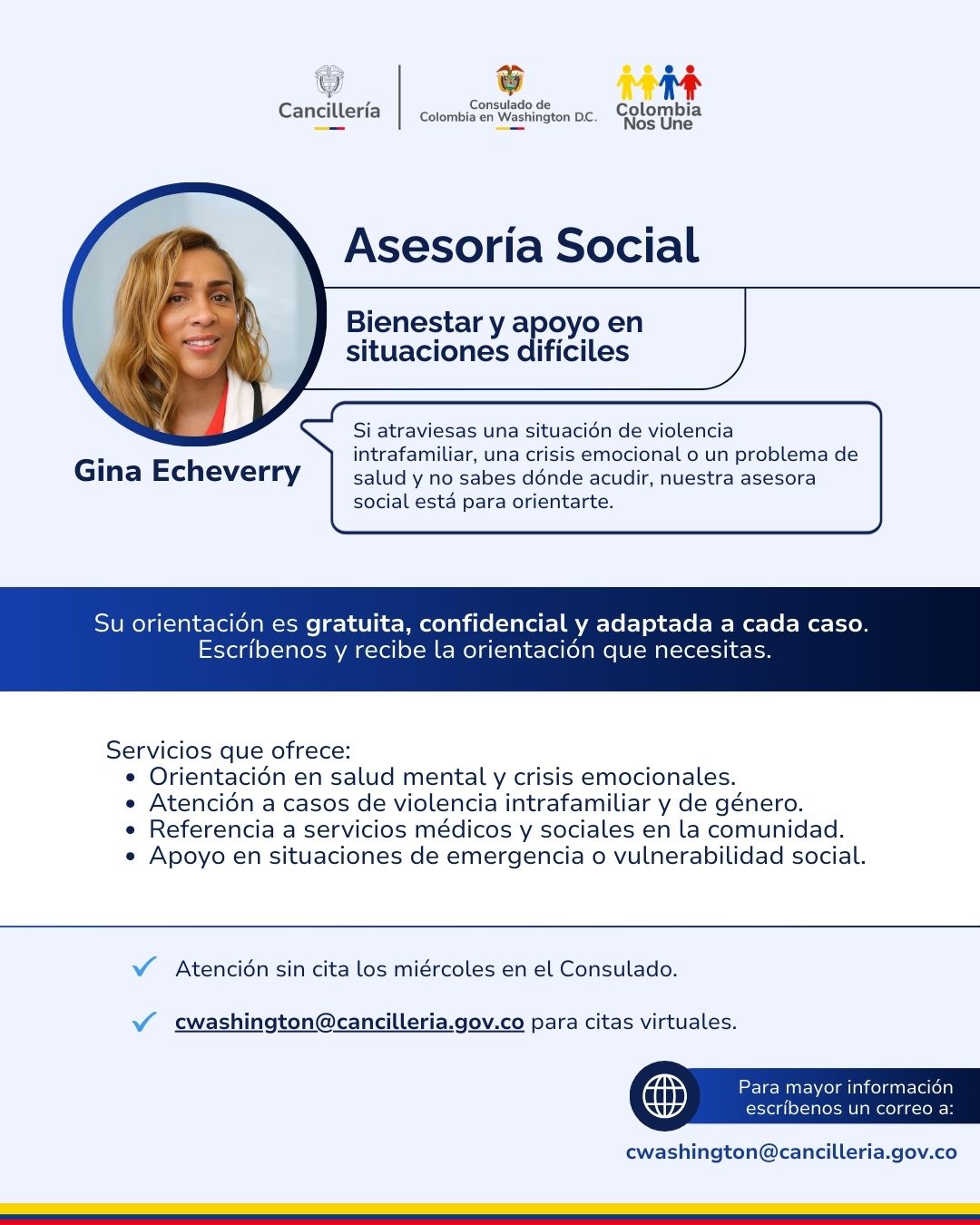 Servicios adicionales en el Consulado en Washington