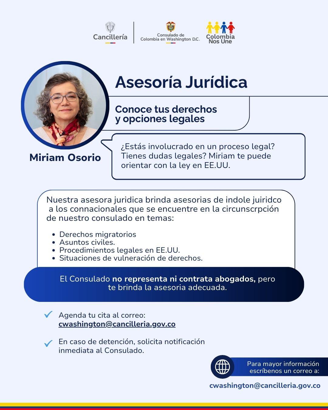 Servicios adicionales en el Consulado en Washington