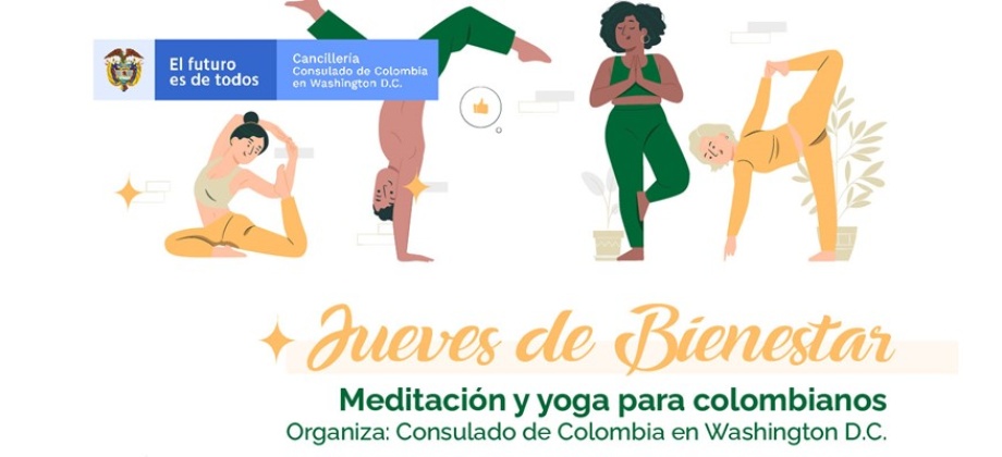 Consulado de Colombia en Washington invita a la clase de yoga a realizarse el 21 de julio