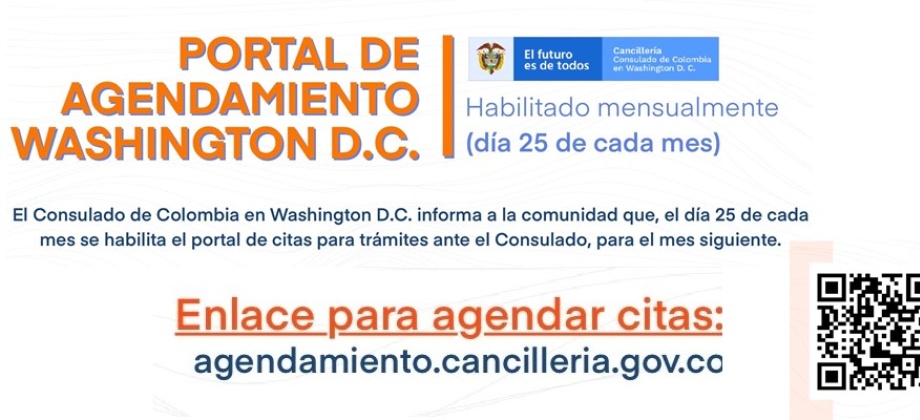 Consulado de Colombia en Washington publica el funcionamiento del portal de citas