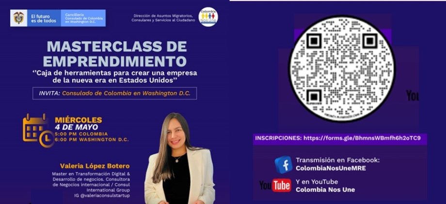 Este 4 de mayo se realizará la MasterClass de emprendimiento