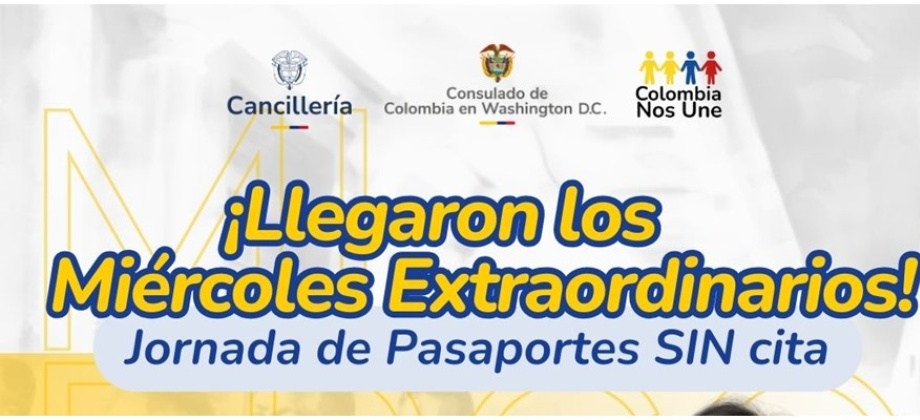 Miércoles de pasaportes sin cita en el Consulado de Colombia en Washington