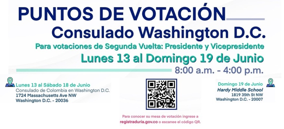 Puestos de votación para segunda vuelta de elecciones Presidente-Vicepresidente 2022