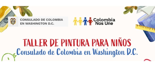 Consulado de Colombia en Washington invitan al taller de pintura que se realizará este sábado 15 de octubre