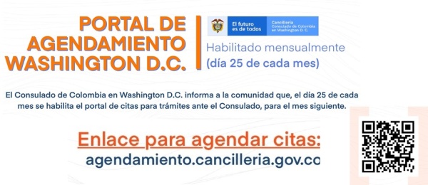Consulado de Colombia en Washington publica el funcionamiento del portal de citas