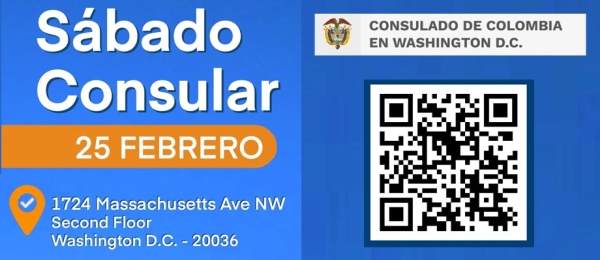 En el Consulado General de Colombia en Washington se realizará la jornada de Sábado Consular el 25 de febrero