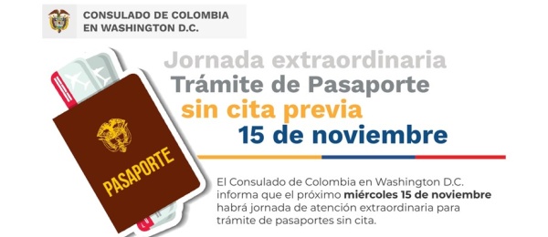 Jornada Extraordinaria de Pasaportes en el Consulado de Colombia en Washington 